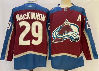 Men's Colorado Avalanche #29 Nathan MacKinnon blue red Stitched Jersey