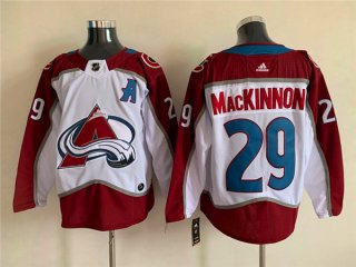 Men's Colorado Avalanche #29 Nathan MacKinnon White Stitched Jersey
