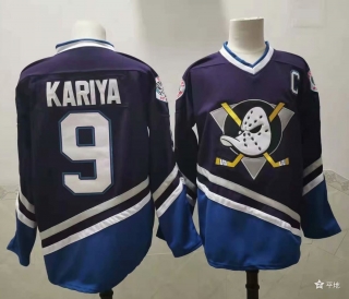 Men's Anaheim Ducks #9 Paul Kariya purple Teal Stitched Jersey