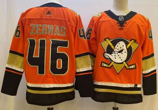 Men's Anaheim Ducks #46 Trevor Zegras orange Stitched Jersey