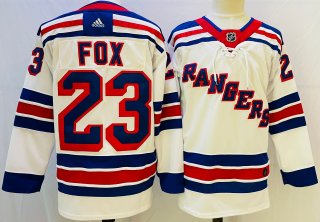 Men's New York Rangers #23 Adam Fox white Stitched Jersey