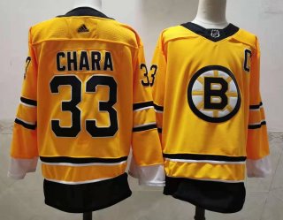 Men's Boston Bruins #33 yellow Stitched Jersey