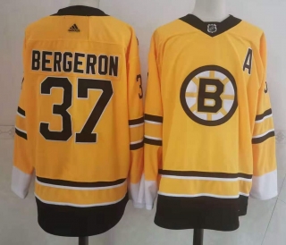 Men's Boston Bruins #37 Patrice Bergeron yellow Stitched Jersey