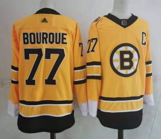 Men's Boston Bruins #77 yellow Stitched Jersey