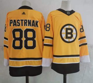 Men's Boston Bruins #88 David Pastrnak yellow Stitched Jersey
