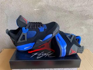 Jordan 4 black blue shoes