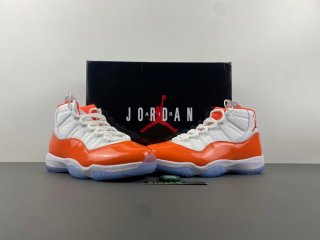 Air Jordan 11 white orange shoes