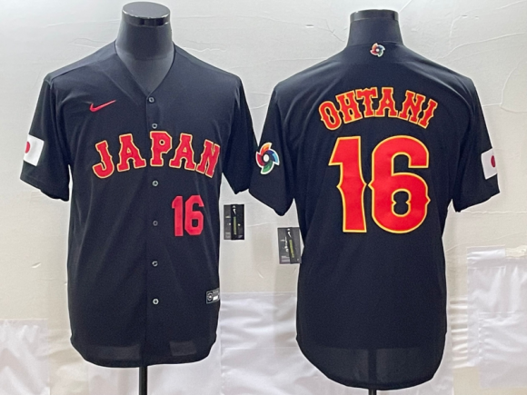 Japan Baseball #16 Shohei Ohtani 2023 Black World Baseball Classic Stitched Jersey 2