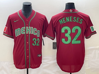Mexico Baseball #32 Joey Meneses 2023 Red World Baseball Classic Stitched Jersey