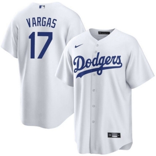 Los Angeles Dodgers #17 Miguel Vargas White Cool Base Stitched Baseball Jersey
