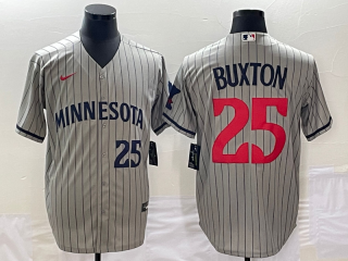 Minnesota Twins #25 Byron Buxton Grey Cool Base Stitched Jersey2