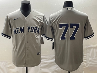 New York Yankees #77 Clint Frazier Gray Cool Base Stitched Jersey