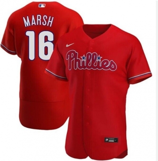 Philadelphia Phillies #16 Brandon Marsh Red Flex Base Stitched Baseball Jersey