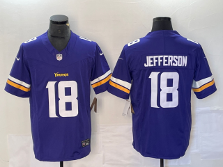 Minnesota Vikings #18 Justin Jefferson purple 2023 FUSE jersey