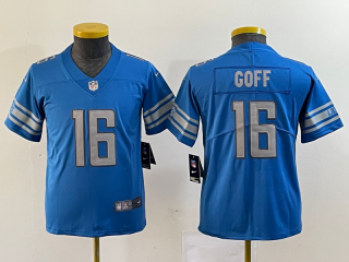 Youth Detroit Lions #16 Jared Goff Blue Vapor Untouchable Limited Stitched Jersey