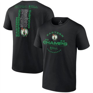 Boston Celtics Black 2024 Eastern Conference Champions Jump Ball Roster T-Shirt