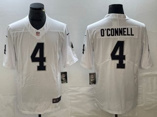 Las Vegas Raiders #4 Aidan O'Connell White Vapor Untouchable Stitched Football