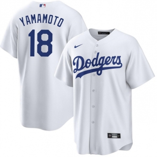Los Angeles Dodgers #18 Yoshinobu Yamamoto White Cool Base Stitched Jersey