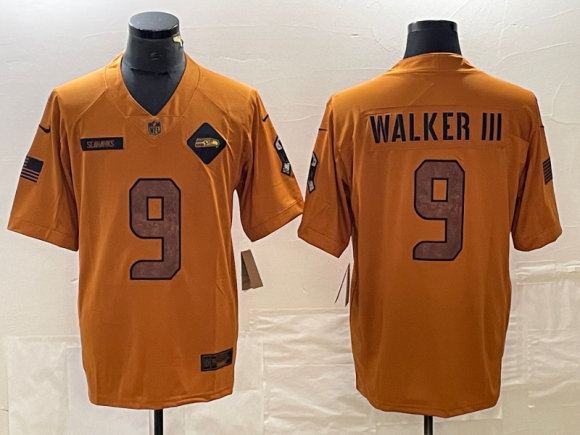 Seattle Seahawks #9 Kenneth Walker III 2023 salute to service jersey