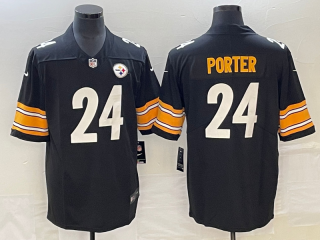Men's Pittsburgh Steelers #24 Joey Porter Jr. Black 2023 Draft Vapor Untouchable Limited