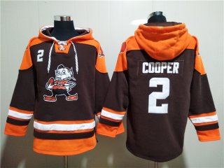 Cleveland Browns #2 Amari Cooper Brown Lace-Up Pullover Hoodie