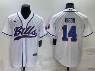 Buffalo Bills #14 Stefon Diggs White Cool Base Stitched Baseball Jersey