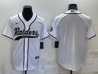 Las Vegas Raiders Blank White Cool Base Stitched Baseball Jersey