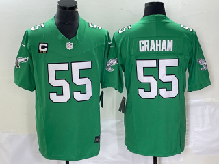 Philadelphia Eagles #55 Brandon Grahamr Green C patch 2023 F.U.S.E. Vapor Untouchable Stitched