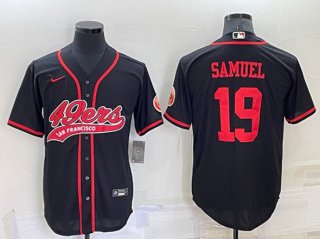 San Francisco 49ers #19 Deebo Samuel Black Cool Base Stitched Baseball Jersey