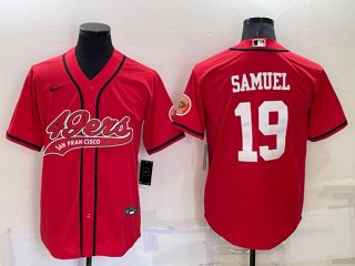 San Francisco 49ers #19 Deebo Samuel Red Cool Base Stitched Baseball Jersey