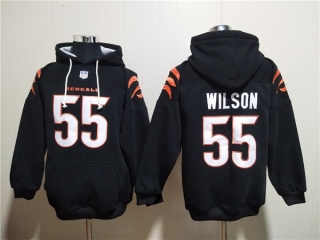 Cincinnati Bengals #55 Logan Wilson Black Pullover Hoodie