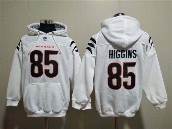 Cincinnati Bengals #85 Tee Higgins White Pullover Hoodie