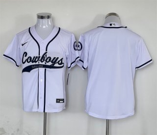 Dallas Cowboys blank white baseball jersey
