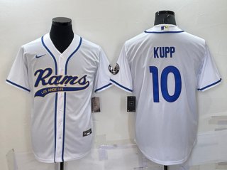 Los Angeles Rams #10 Cooper Kupp White With Patch Cool Base Stitched Baseball
