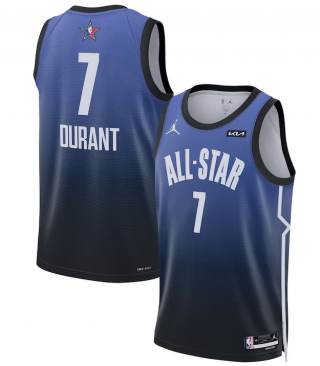 2023 All-Star #7 Kevin Durant Blue Game Swingman Stitched Basketball Jersey
