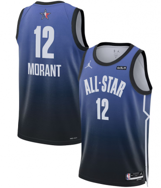 2023 All-Star #12 Ja Morant Blue Game Swingman Stitched Basketball Jersey