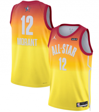 2023 All-Star #12 Ja Morant Orange Game Swingman Stitched Basketball Jersey