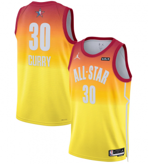 2023 All-Star #30 Stephen Curry Orange Game Swingman Stitched Basketball Jersey