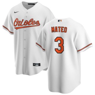 Baltimore Orioles #3 Jorge Mateo White Cool Base Stitched Jersey