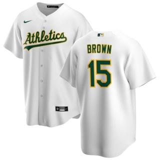 Oakland Athletics #15 Seth Brown White Cool Base Stitched Jersey