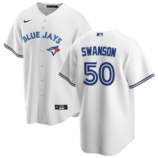 Toronto Blue Jays #50 Erik Swanson White Cool Base Stitched Jersey