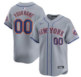 New York Mets Active Player Cutsom 2024 Gray Away Limited Stitched Baseball Jersey