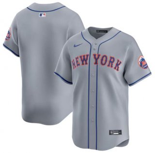 New York Mets Blank 2024 Gray Away Limited Stitched Baseball Jersey