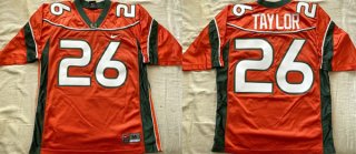 Miami Hurricanes #26 Sean Taylor Orange 2001-03 Stitched Football Jerseys