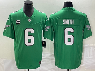 Philadelphia Eagles #6 DeVonta Smith Green C patch 2023 F.U.S.E. Vapor Untouchable