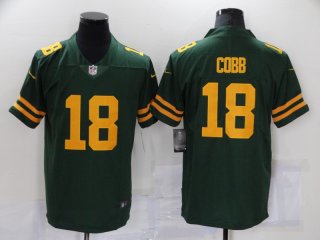 Green Bay Packers #18 green gold jersey
