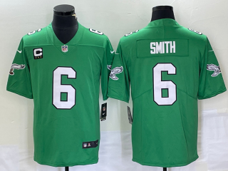 Philadelphia Eagles #6 DeVonta Smith Green Vapor Limited With C Patch Stitched