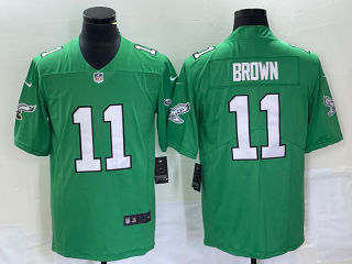 Philadelphia Eagles #11 A. J. Brown Green Stitched Football Jersey