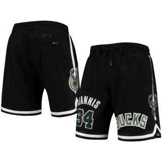 Milwaukee Bucks #34 Giannis Antetokounmpo Black Shorts