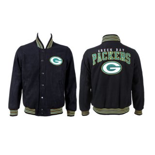 Green Bay Packers Black Stitched Jacket